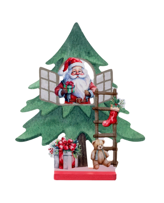 Decoracion Papa Noel 19.5X4X20.5cm Madera ***OFERTA DTO NO ACUMULABLE