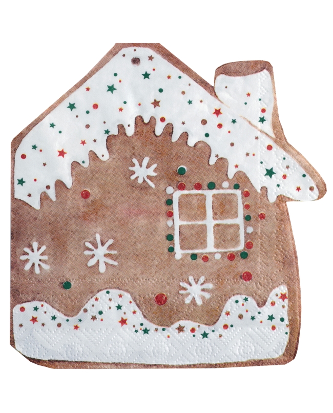 Servilleta Casa Navidad Jengibre 30X33cm Papel 3C. ***OFERTA DTO NO ACUMULABLE
