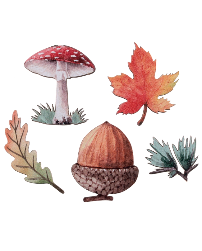 Confeti Otoño 4.3X5 & 5X5cm Madera ***OFERTA DTO NO ACUMULABLE
