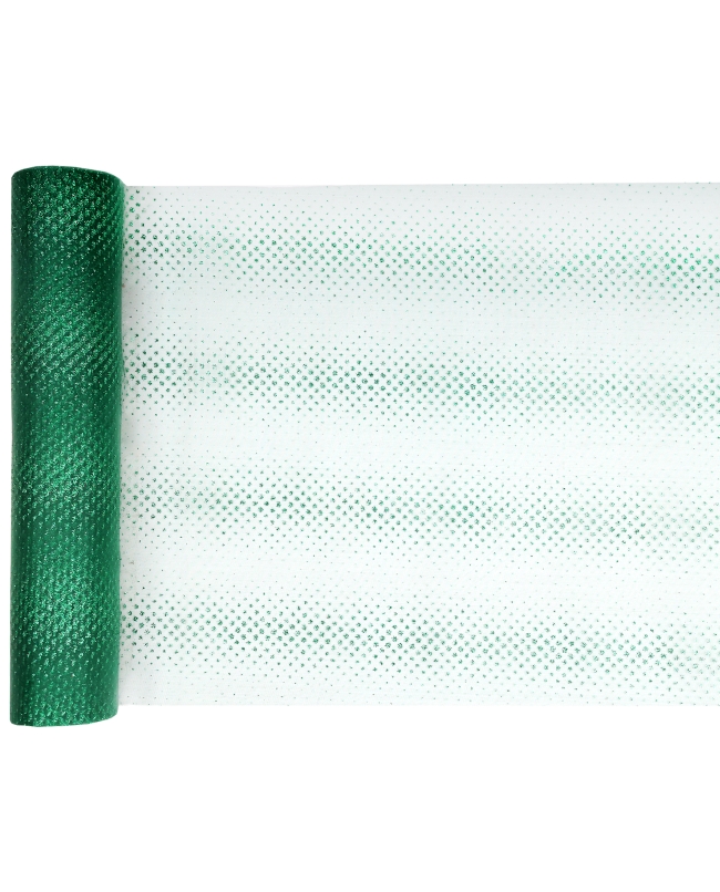 Camino Mesa Rayas Purpurina Verde Abeto 28cm Poliester Organdi 5m***OFERTA DTO NO ACUMULABLE