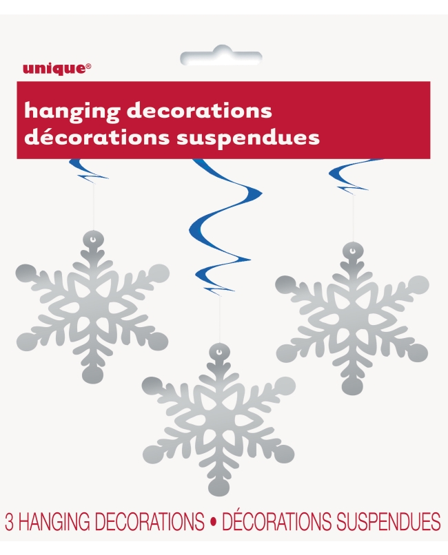 Deco Colgante Espiral Copos Nieve 66cm