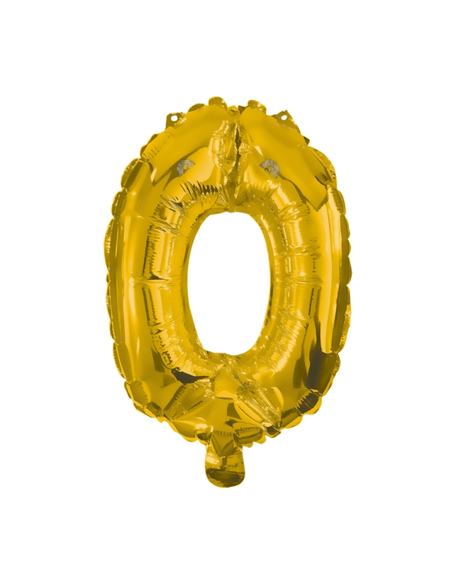 Globo Forma Numero 0 Oro 85cm
