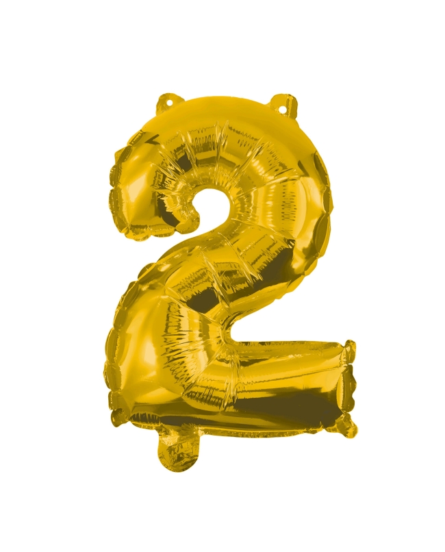 Globo Forma Numero 2 Oro 85cm