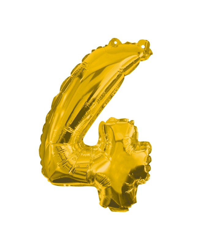Globo Forma Numero 4 Oro 85cm