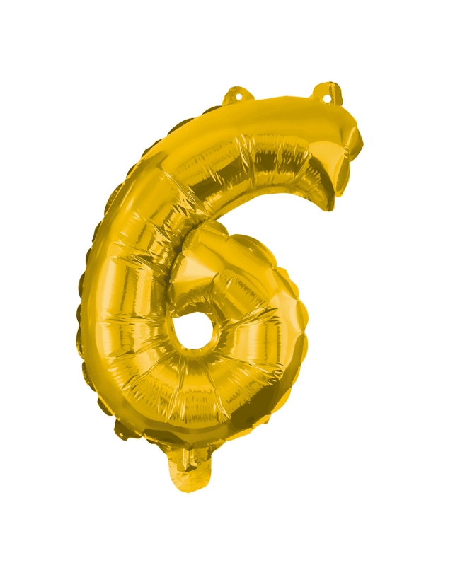 Globo Forma Numero 6 Oro 85cm