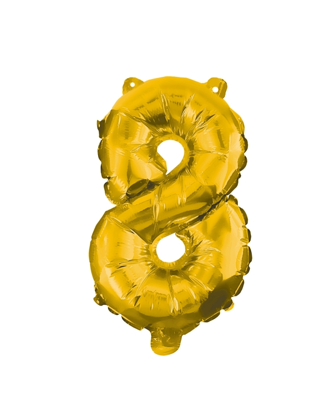 Globo Forma Numero 8 Oro 85cm