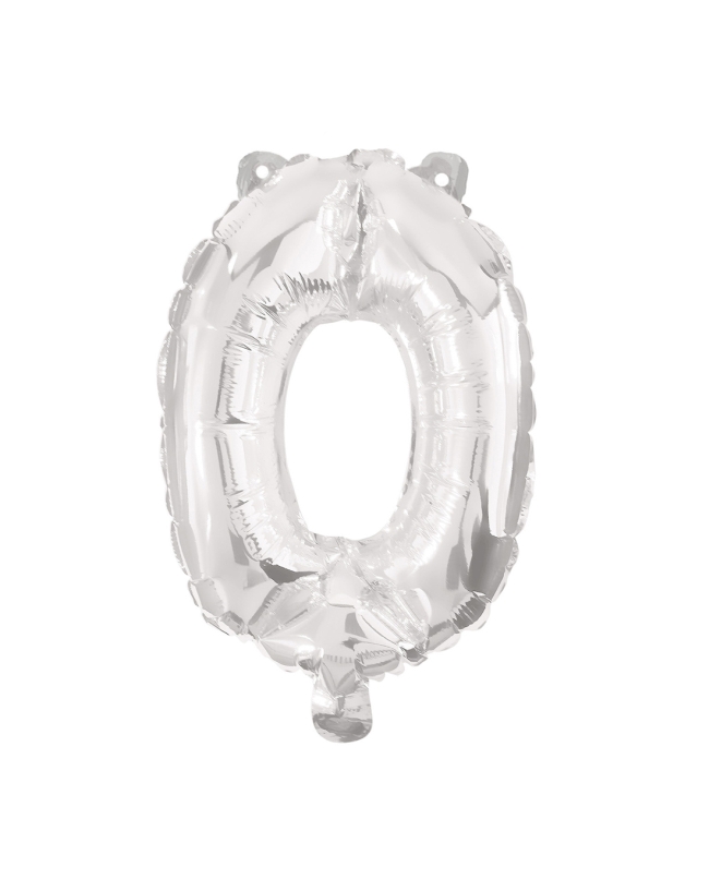 Globo Forma Numero 0 Plata 85cm