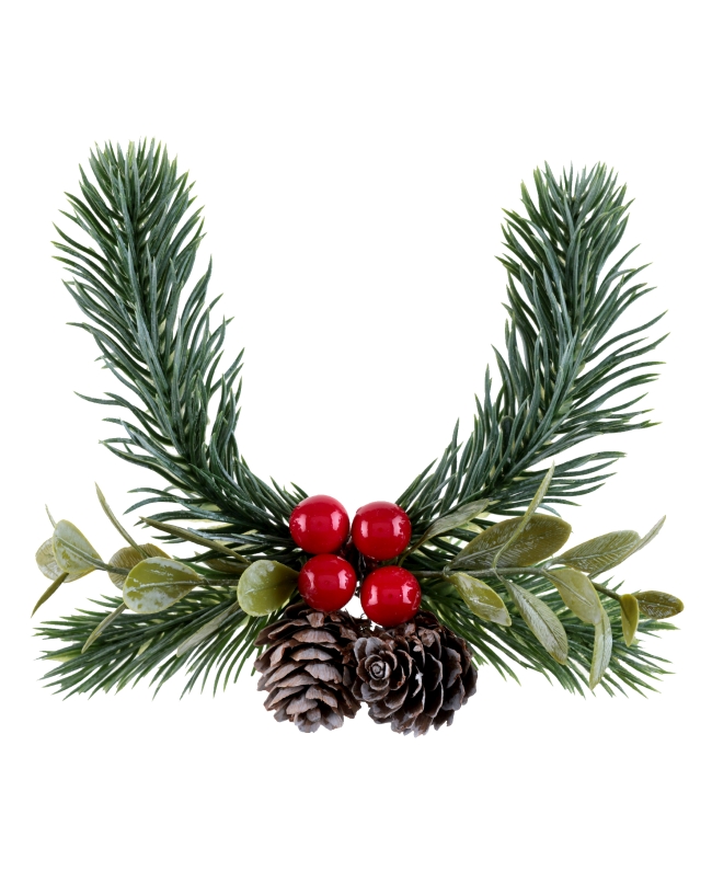 Decoracion Acebo 19X6cm Madera Y Plast. ***OFERTA DTO NO ACUMULABLE