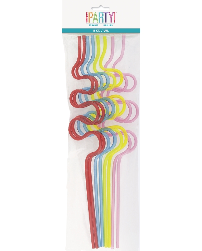 Pajitas Plastico Curvas 30,5cm