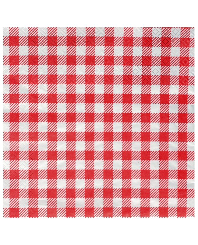 Servilleta Vichy Rojo 40X40cm Papel 3C