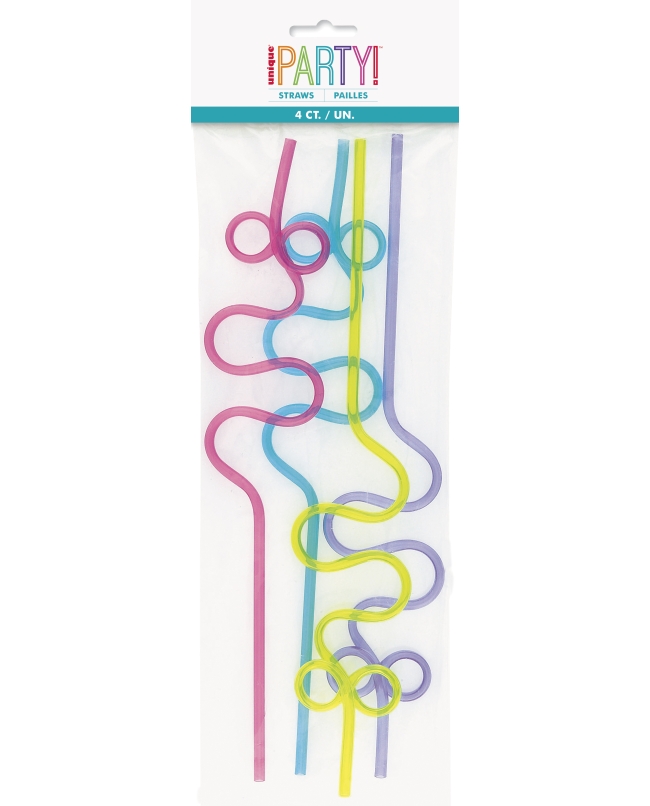 Pajitas Plastico Curvas 30,5cm