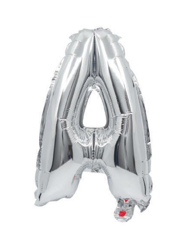 Globo Mini Auto-Inflable Letra: A Plata 32cm ***OFERTA DTO NO ACUMULABLE