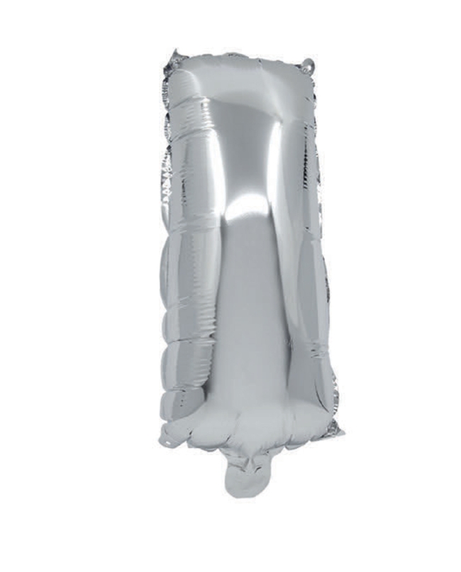 Globo Mini Auto-Inflable Letra: I Plata 32cm ***OFERTA DTO NO ACUMULABLE