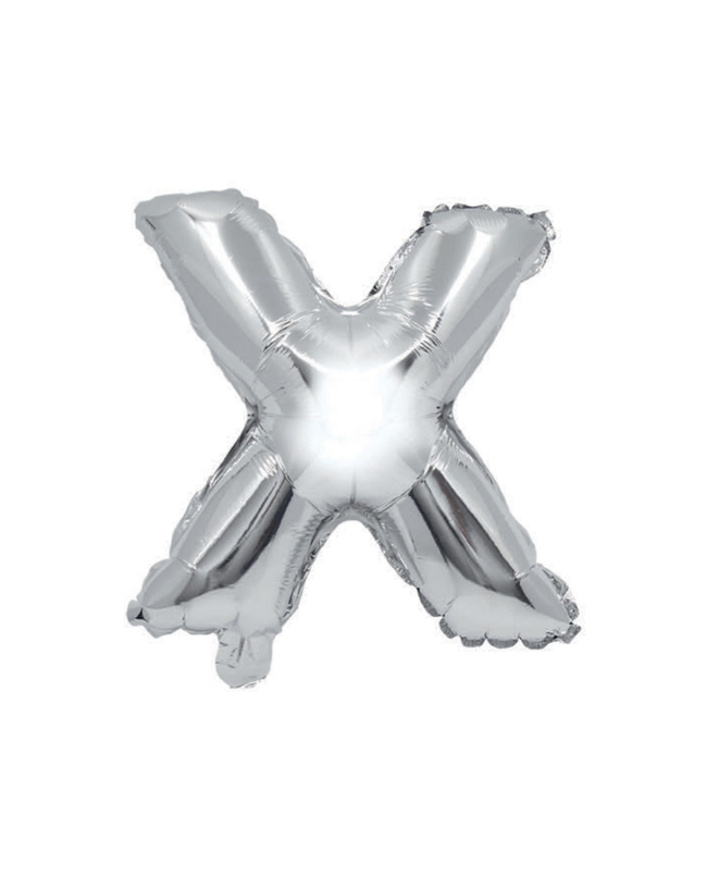 Globo Mini Auto-Inflable Letra: X Plata 32cm ***OFERTA DTO NO ACUMULABLE