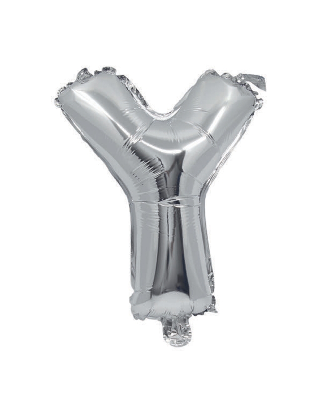 Globo Mini Auto-Inflable Letra: Y Plata 32cm ***OFERTA DTO NO ACUMULABLE