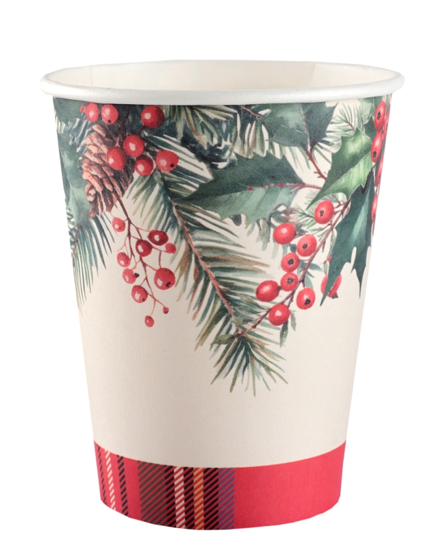 Vaso Tartan Navidad 7.8X9.7cm / 27cl Carton ***OFERTA DTO NO ACUMULABLE