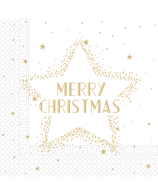 Servilletas 33X33cm Merry Xmas Estrella 3Pli