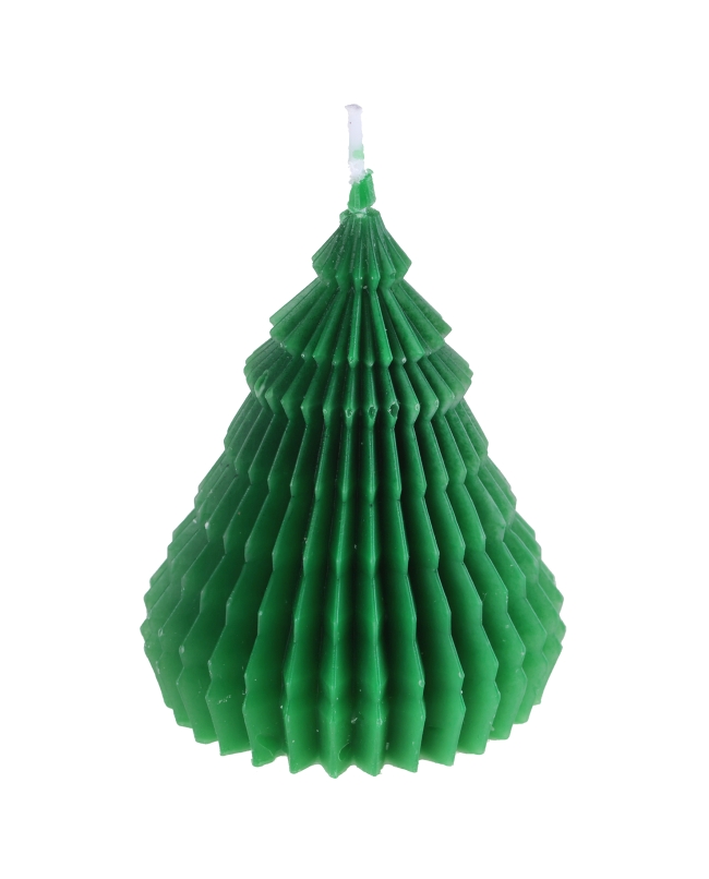 Vela Arbol Origami Verde 7X12cm Parafina ***OFERTA DTO NO ACUMULABLE