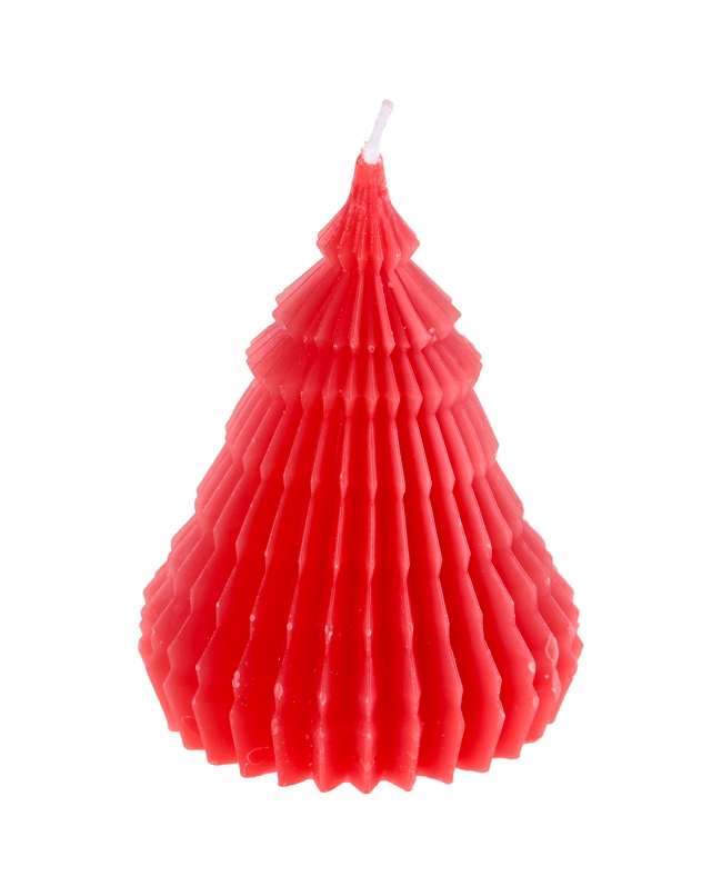 Vela Arbol Origami Rojo 7X12cm Parafina ***OFERTA DTO NO ACUMULABLE