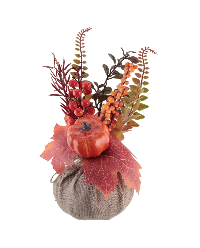 Composicion Otoño 11X27cm Yute Y Plast. ***OFERTA DTO NO ACUMULABLE