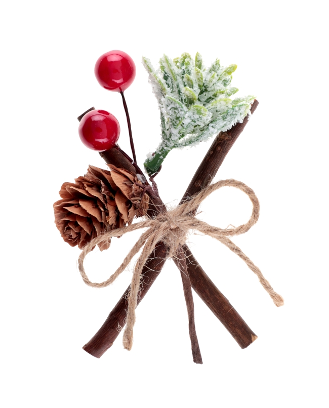 Decoracion Rustica Natural Roja 6X9cm Madera Y Plast. ***OFERTA DTO NO ACUMULABLE