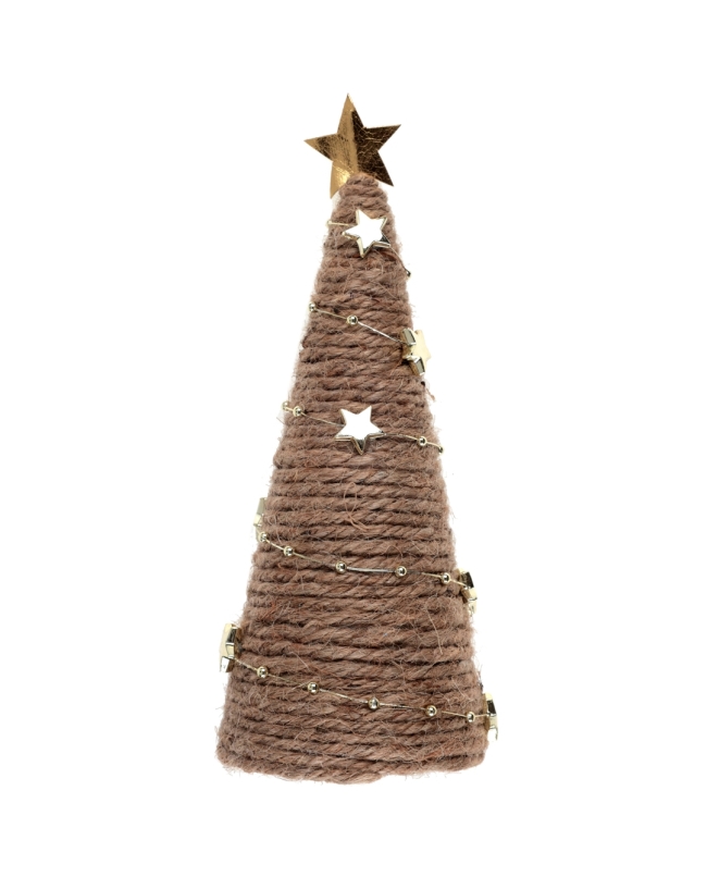 Arbol Navidad Natural 6.5X18cm Poliester, Yute Y Metal ***OFERTA DTO NO ACUMULABLE