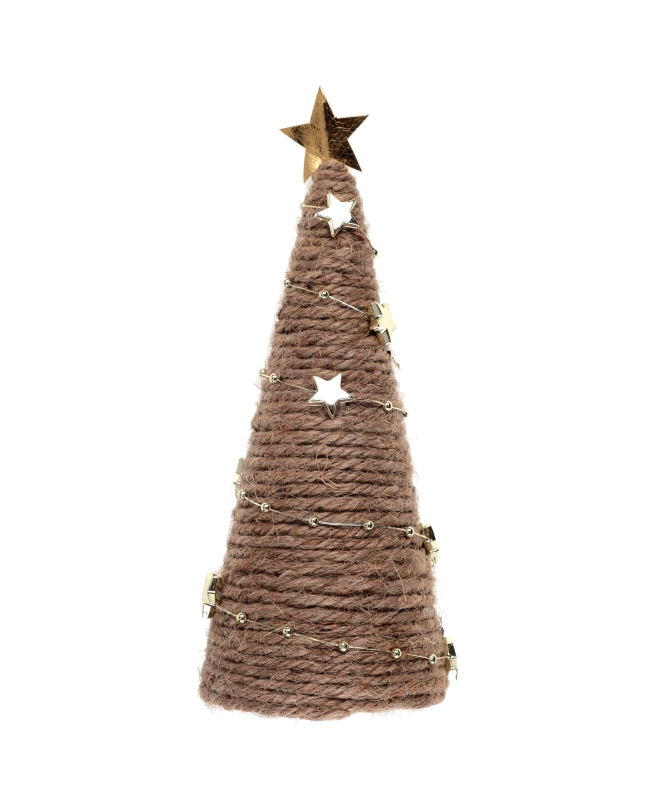Arbol Navidad Natural 6.5X13cm Poliester, Yute Y Metal ***OFERTA DTO NO ACUMULABLE