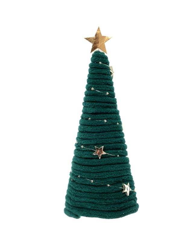 Arbol Navidad Verde 6.5X18cm Poliester, Yute Y Metal ***OFERTA DTO NO ACUMULABLE