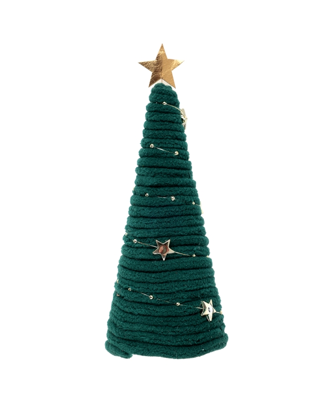 Arbol Navidad Verde 6.5X13cm Poliester, Yute Y Metal ***OFERTA DTO NO ACUMULABLE