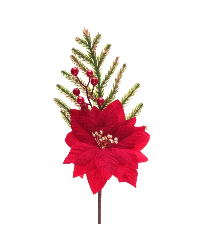 Ramo Abeto Y Flor Pascua 12X30cm Plast. Y Poliester ***OFERTA DTO NO ACUMULABLE