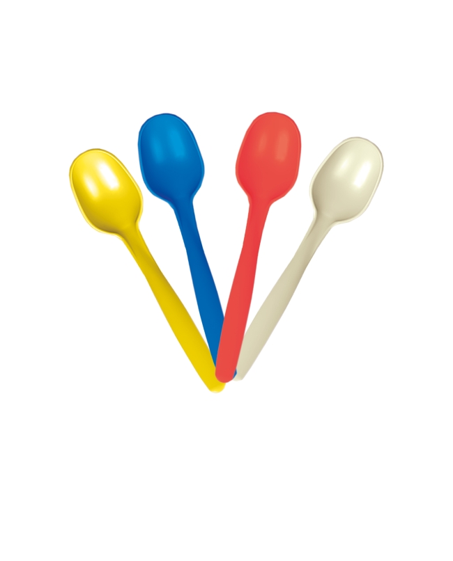 Cucharas Multicolor Plastico Reutilizable 4Color 