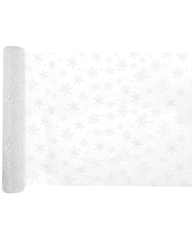 Camino Mesa Copos Nieve 27cm Poliester Tul ***OFERTA DTO NO ACUMULABLE