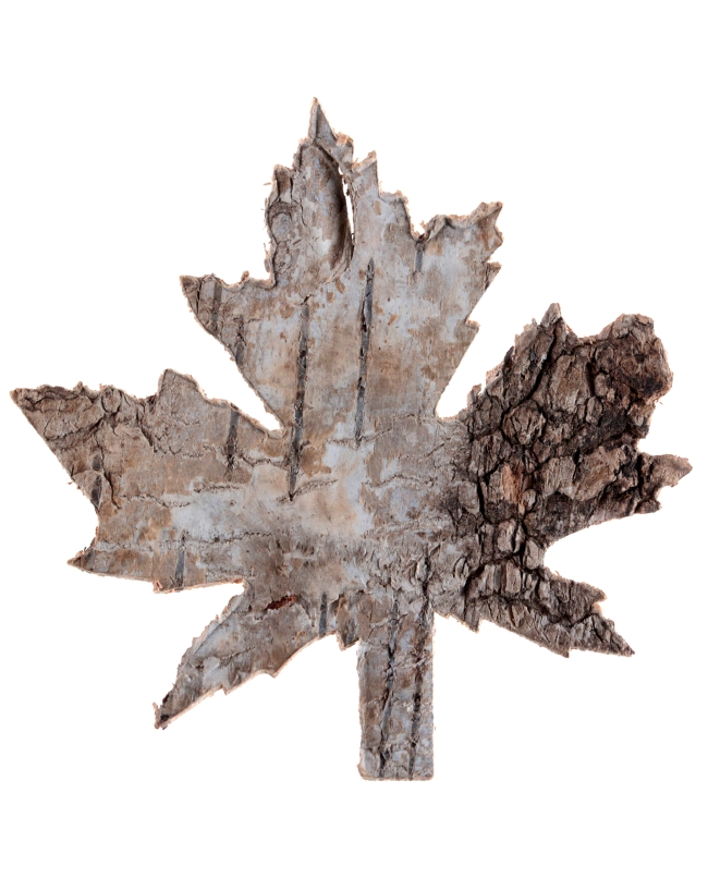 Decoracion Hoja Corteza 7X7cm Madera ***OFERTA DTO NO ACUMULABLE