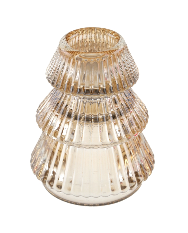 Candelabro Arbol Oro 6X7.5cm Vidrio ***OFERTA DTO NO ACUMULABLE