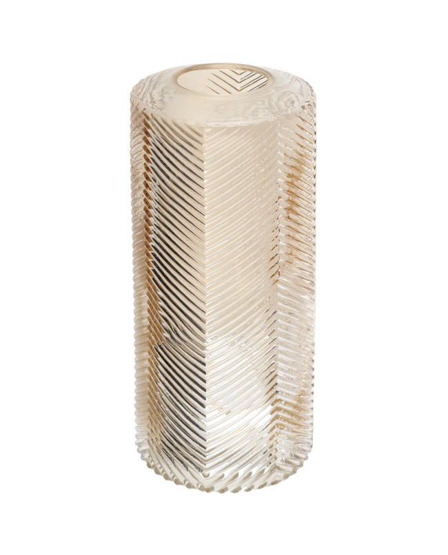 Jarron Geometrico Oro Grande 7.5X17cm Vidrio ***OFERTA DTO NO ACUMULABLE