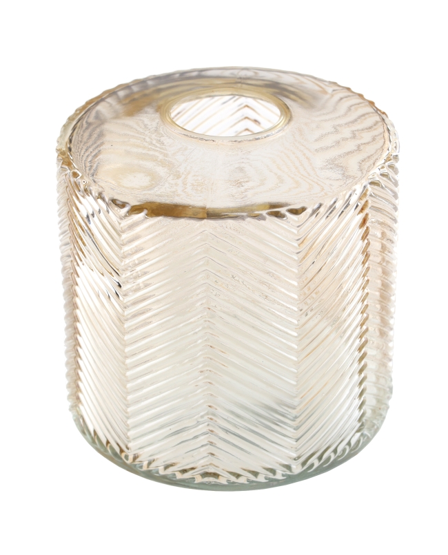 Jarron Geometrico Oro Pequeño 10.5X10cm Vidrio ***OFERTA DTO NO ACUMULABLE