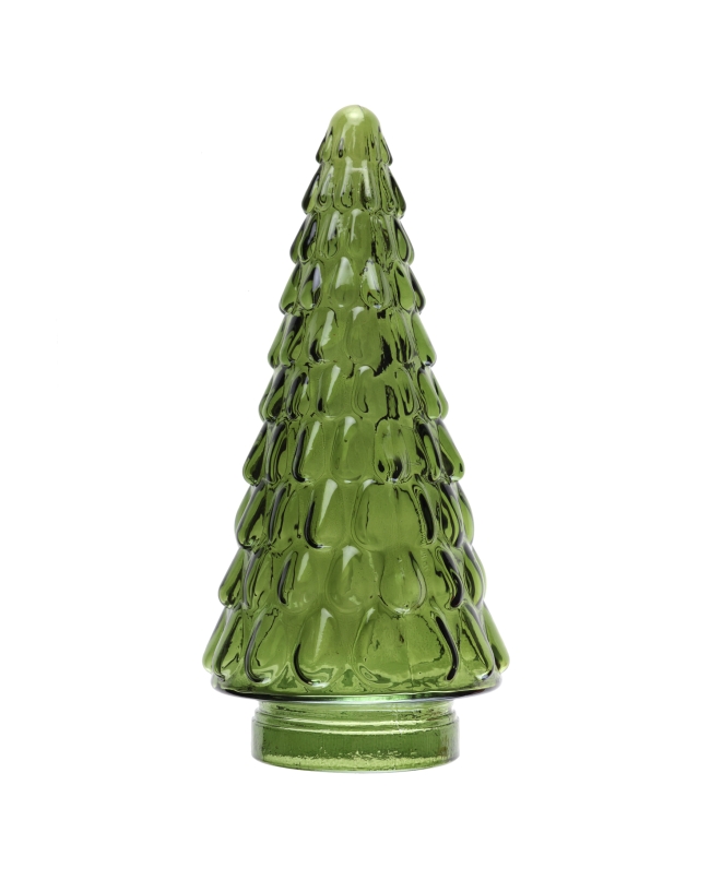 Arbol Conico Verde 7.5X15cm Vidrio ***OFERTA DTO NO ACUMULABLE