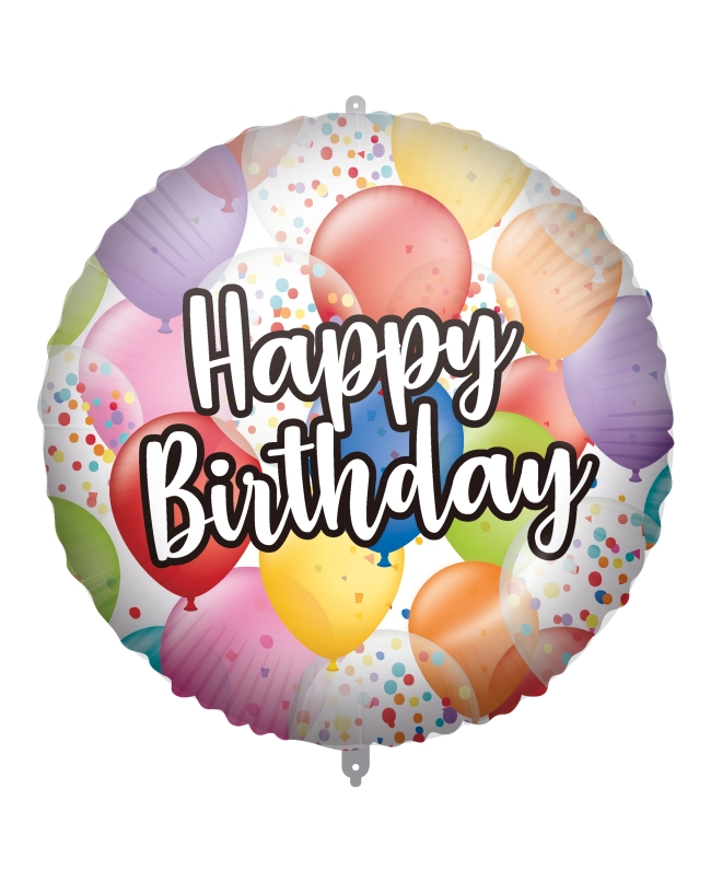 18/46cm Happy Bday Globos, Cinta Y Peso ***OFERTA DTO NO ACUMULABLE