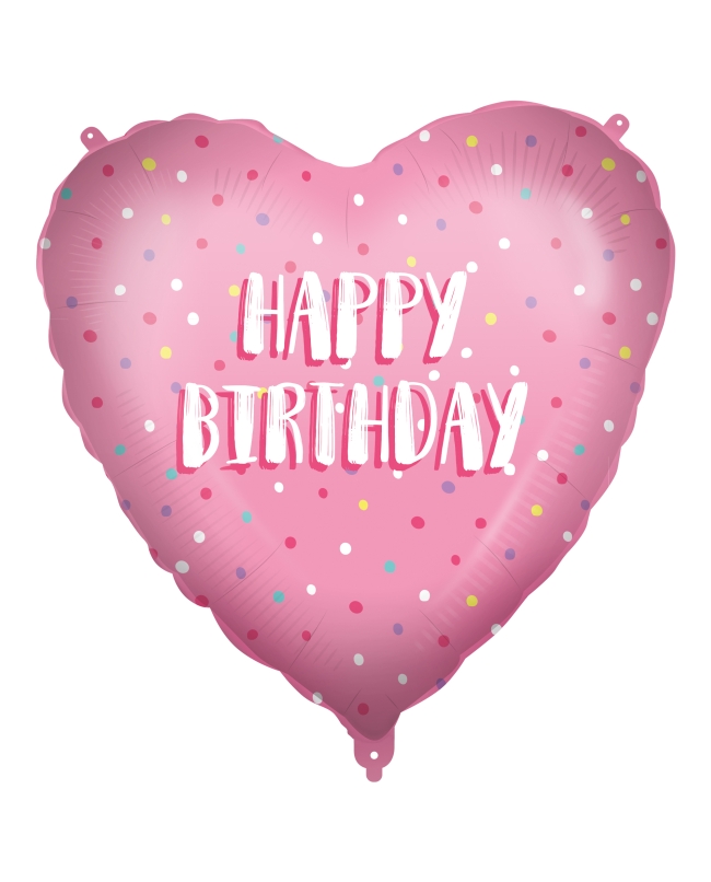 18/46cm Corazon Rosa Happy Bday, Cinta Y Peso ***OFERTA DTO NO ACUMULABLE