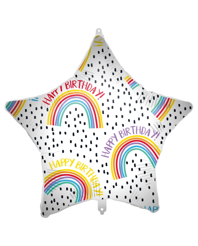 18/46cm Estrella Happy Bday Arcoiris, Cinta Y Peso ***OFERTA DTO NO ACUMULABLE