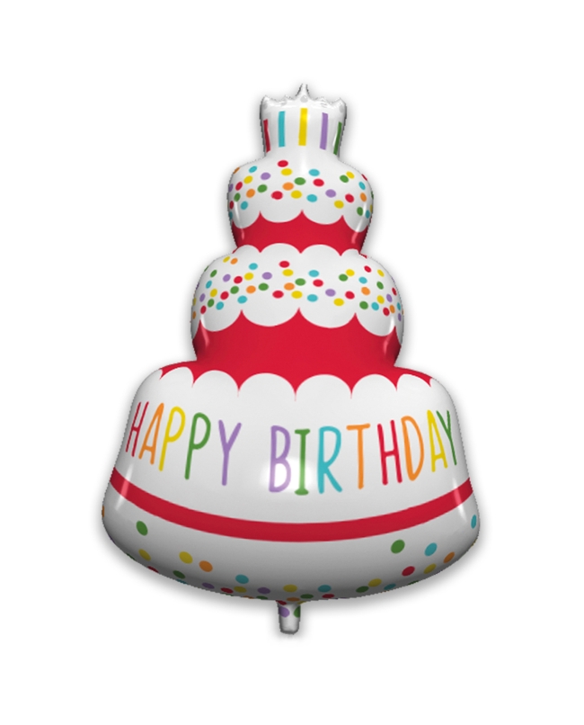Globo Forma Tarta Happy Bday 95cm Con Cinta ***OFERTA DTO NO ACUMULABLE