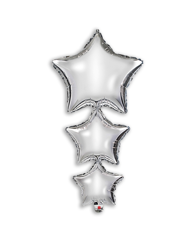 Globo Forma Estrellas Unidas Plata 42 x 80cm ***OFERTA DTO NO ACUMULABLE