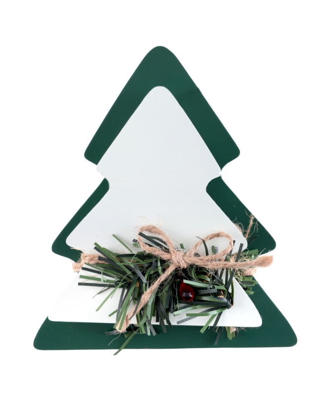 Decoracion Pinos 9X1.3X10cm & 11.5X1.3X13cm Madera Y Plast. ***OFERTA DTO NO ACUMULABLE