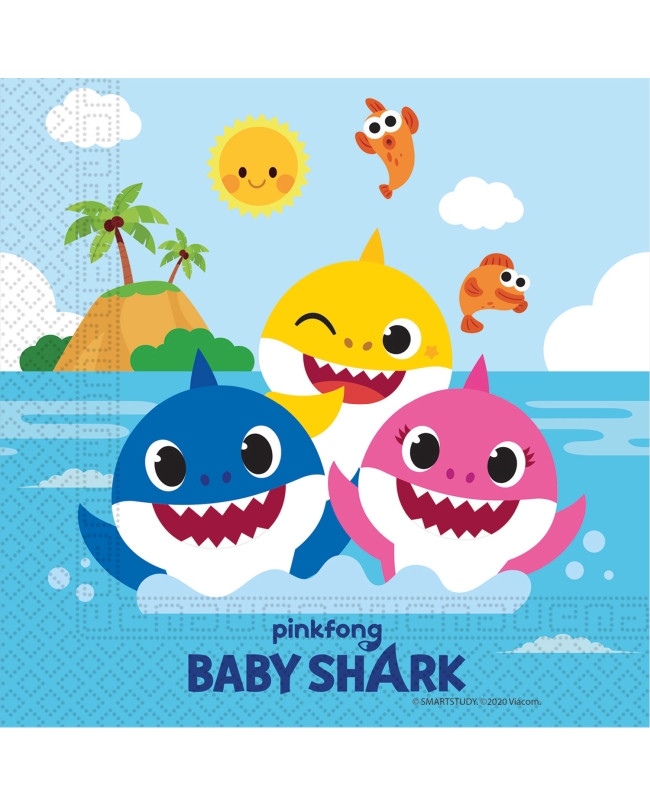 Servilletas 33X33cm Baby Shark Fsc