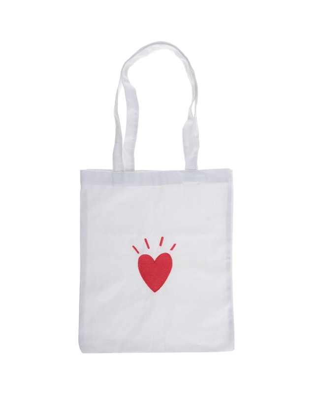 Bolsa Tela Love Blanco 30X37cm Algodon