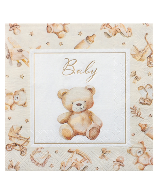 Servilleta Oso Baby 33X33cm Papel 3C