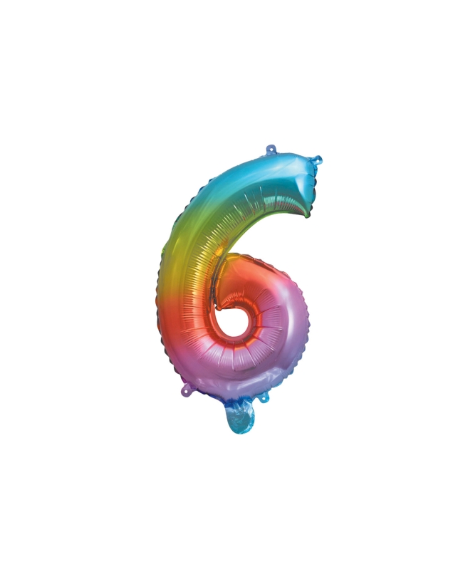 Globo Mini Auto-Inflable Numero: 6 Multicolor