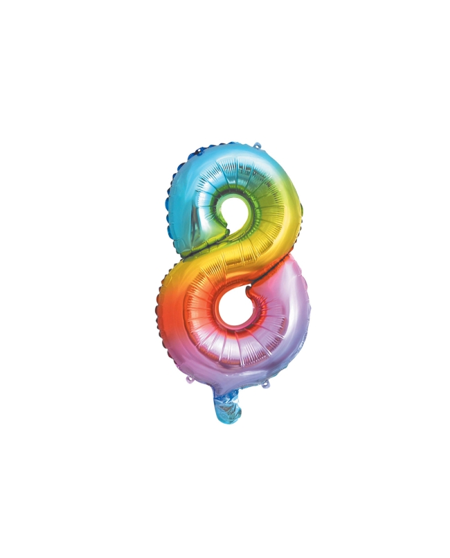 Globo Mini Auto-Inflable Numero: 8 Multicolor