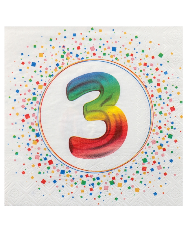 Servilleta Multicolor 3 Años 33X33cm Papel 3C