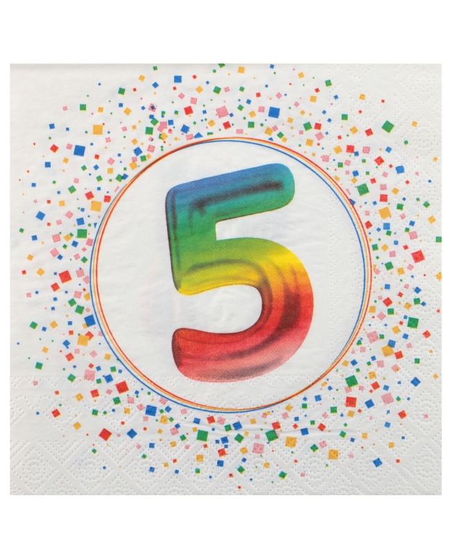 Servilleta Multicolor 5 Años 33X33cm Papel 3C